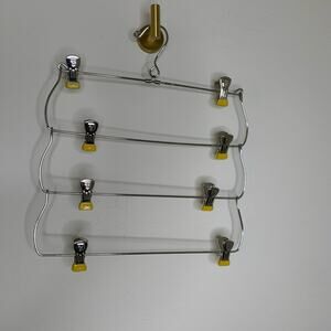 Metal Tiered Clip Pants Skirt Clothes Hanger Vintage 4 Tiers